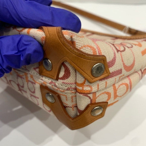 Burberry Blue Label Logo Canvas Pouch Sku#85375 (Gently used, water stain strap) - Picture 8 of 15